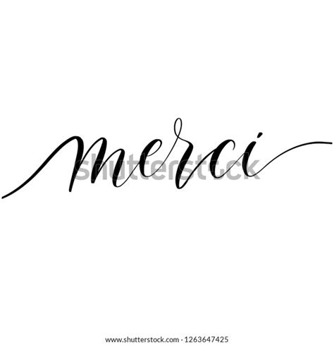 Merci Vector Handwritten Lettering Hand Drawn Stock Vector Royalty