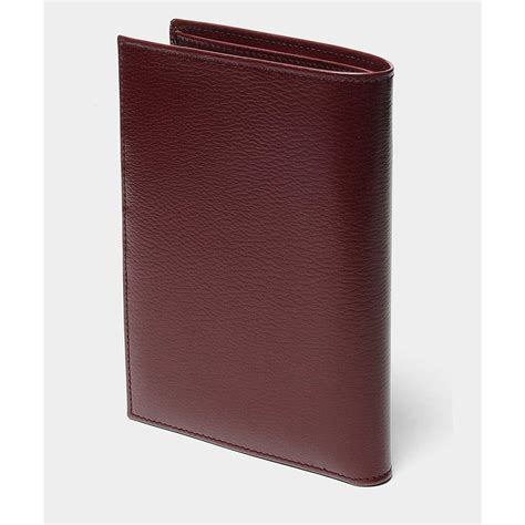 Pineider 1949 Leather Passport Holder Wallet For Men Bordeaux