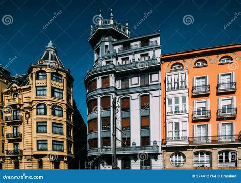 Traditional Colourful Architecture in the Historic Centre of Bilbao ...