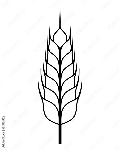 Wheat Logo Icon Bakery Spike Wheat Bread Grain Isolated On