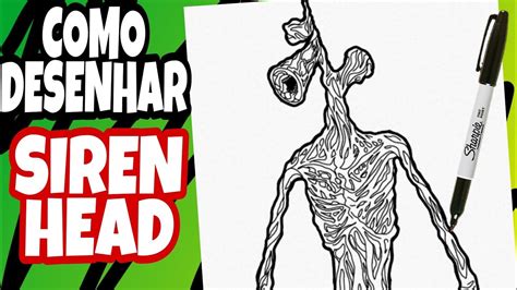 COMO DESENHAR O SIREN HEAD DO TREVOR HENDERSON How To Draw Siren Head