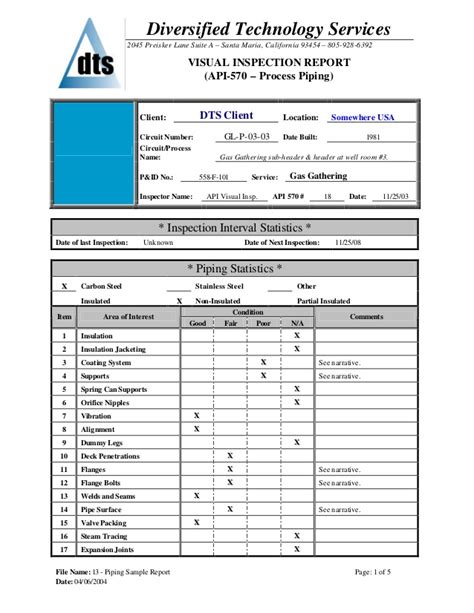 Welding Inspection Report Template 7 Professional Templates Images