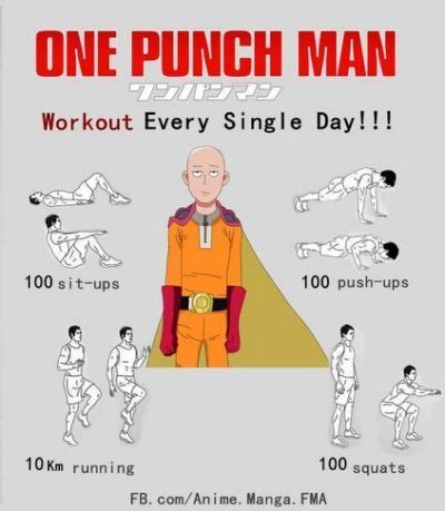 Official One Punch Man Workout | One punch man workout, One punch man, One punch