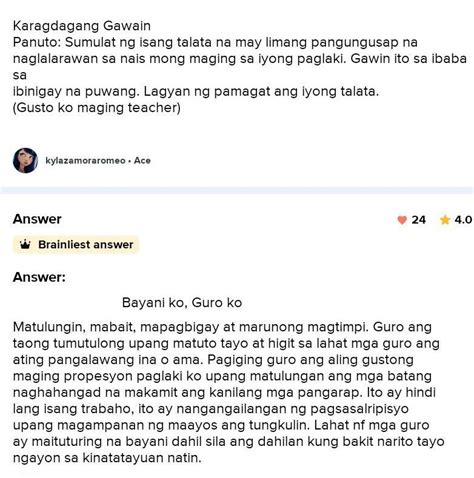 Sumulat Ng Isang Talata Na May Limang Pangungusap Na Naglalarawan Sa