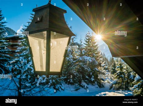 Lantern in the winter Stock Photo - Alamy