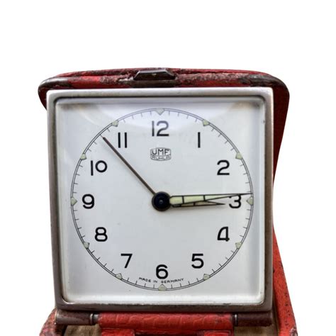 Vintage Brass Mechanical Travel Alarm Clock For Umf Ruhla Germany 1960