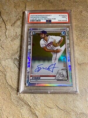 2020 Bowman Chrome Draft Spencer Strider Refractor Auto 484 499 RC PSA