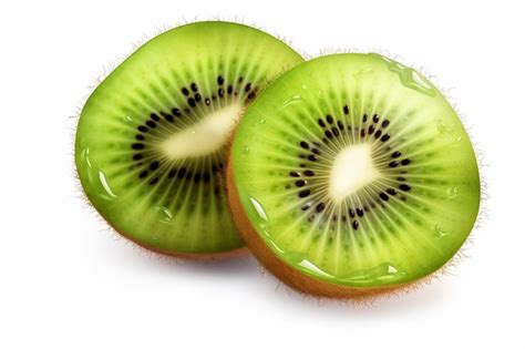 Premium AI Image There Are Two Kiwis Cut In Half On A White Surface