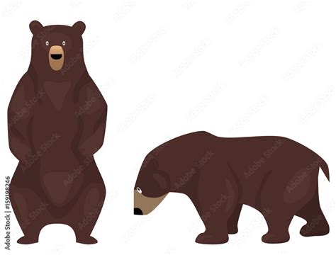 Cartoon Brown Bears Stock Vector Adobe Stock