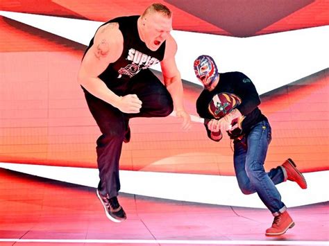 Rey Mysterio Vs Brock Lesnar Rey Mysterio Destroys Brock Lesnar On Raw