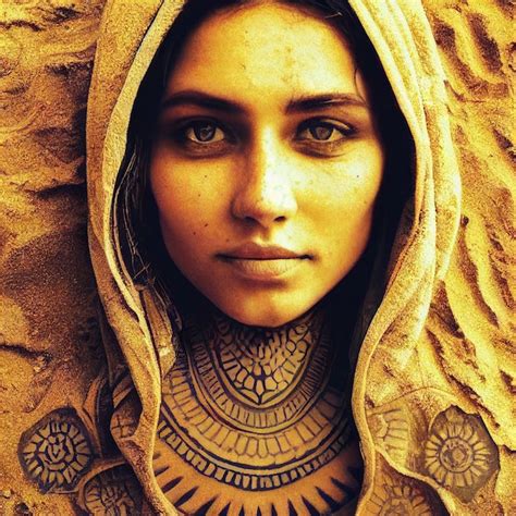 Premium Photo Portrait Of Muslim Woman With Hijab In The Desert 3d