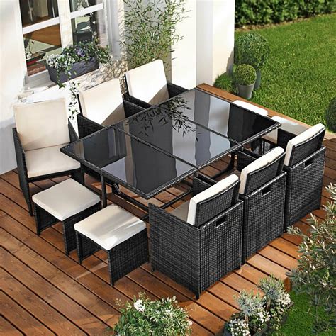 Table Et Chaise De Jardin En R Sine Tress E Noir Places