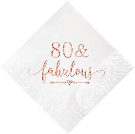 80th Birthday Decorations For Men Women Party Supplies Cocktail Napkins