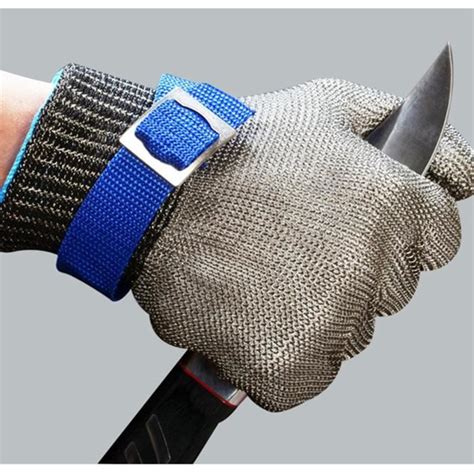 Cikonielf 2 Gants de Travail Anti Coupure Réglables en Acier Inoxydable