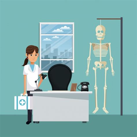 Premium Vector | Doctor at office cartoon