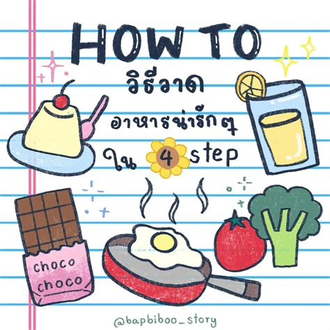 🥦how To วาดอาหารน่ารัก ๆ ใน 4 Step 🍳 แกลเลอรีที่โพสต์โดย Bapbiboo