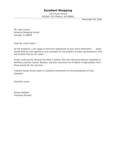 Reference Letter For Employee Nanny Template Infoupdate Org