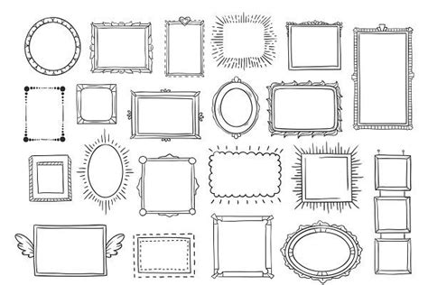 Hand Drawn Frames Vintage Doodle Sk In 2020 Drawing Frames How To