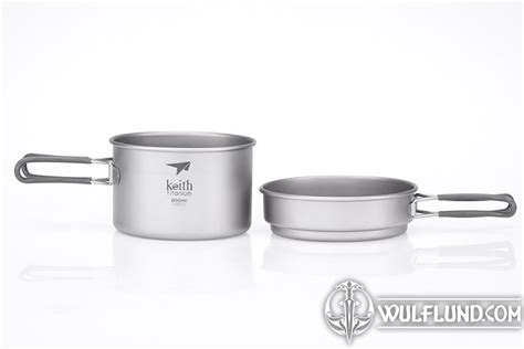 2 Piece Titanium pot and Pan Cook Set Ti6012 KEITH Titanausrüstung