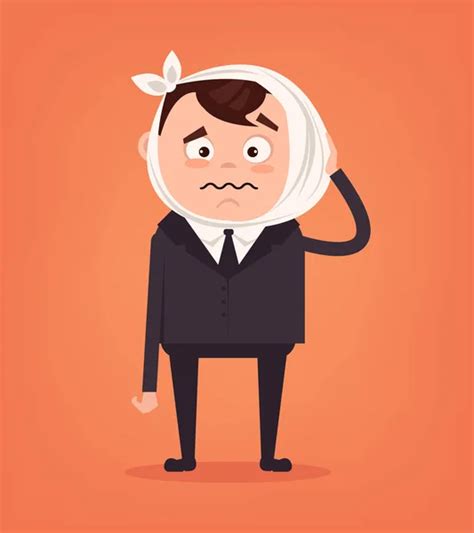 Sad Crying Office Worker Woman Character Have Toothache Vector Flat