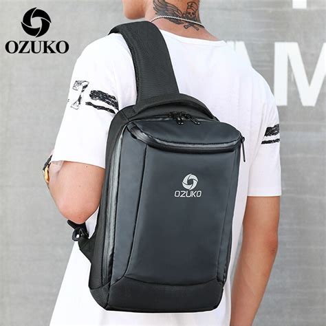 Ozuko bolsa masculina de peito oxford bolsa casual de negócios