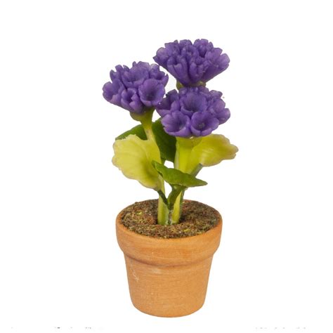 1 12 1 Scale Dollhouse Miniature Purple Flowers Artificial Potted