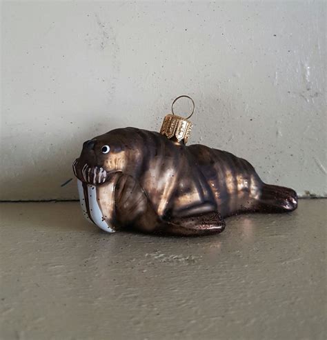 Blown Glass Walrus Christmas Tree Ornament Decoration Or Etsy