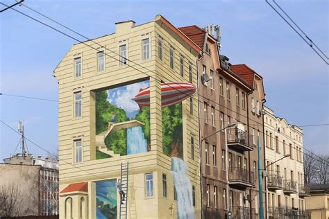 Katowice mural 3D czyli sterowiec i wodospad Oto jak powstawał