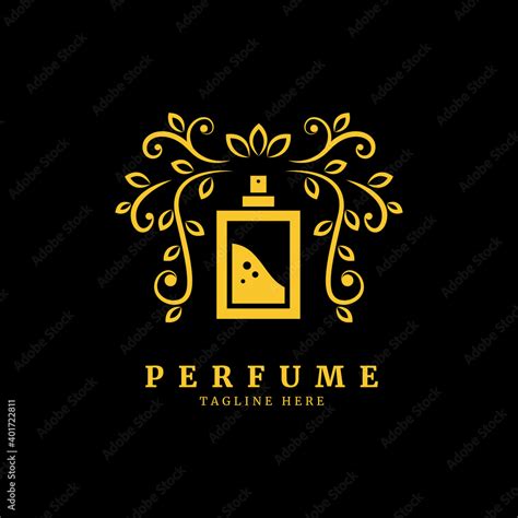 Image Vectorielle Stock A Classical Bottle Of Perfume Logo Floral