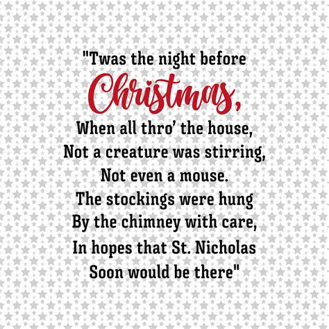 Twas The Night Before Christmas Printable Text | Rossy Printable