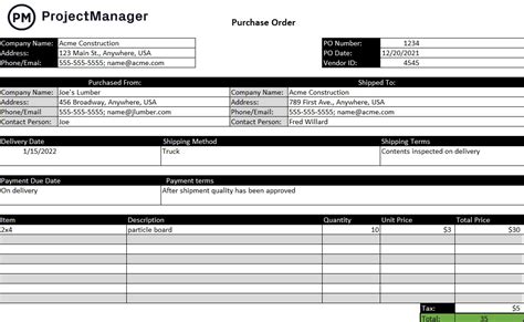 What Is A Purchase Order Example Included ProjectManager