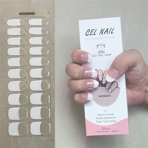 Enveloppes Pour Ongles En Gel Semi Durci Bord Blanc Fran Ais Adh Sif De