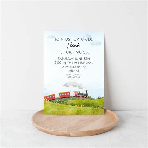 Kids Train Birthday Invitation, Boys Train Birthday, Girls Train