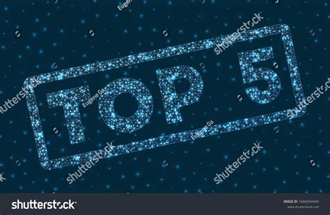 Top 5 Word Digital Style Glowing Stock Vector Royalty Free 1666954444