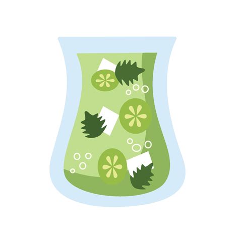 Cucumber detox water illustration. Diet drink. Lime water. Healthy