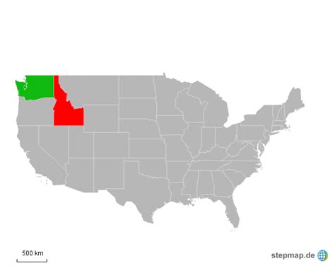 Stepmap Idaho Washington Landkarte F R Usa