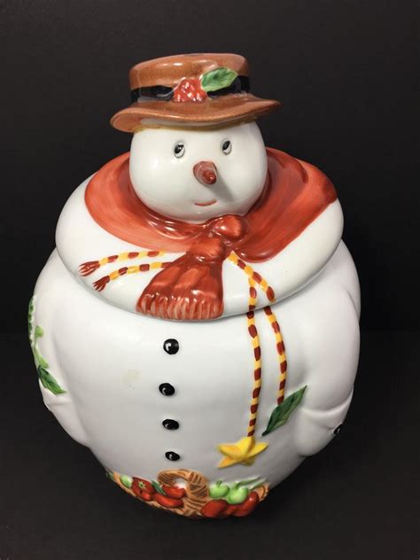 Villeroy And Boch 1980 Christmas Snowman Cookie Jar Retired Etsy