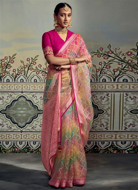 Shop Pink Color Trendy Saree Online 247170