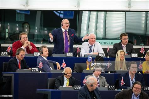 Mep Brian Monteith Is Standing In The Chamber Of The European News