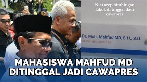 Curhat Pilu Mahasiswa Mahfud Md Mau Bimbingan Skripsi Malah Ditinggal