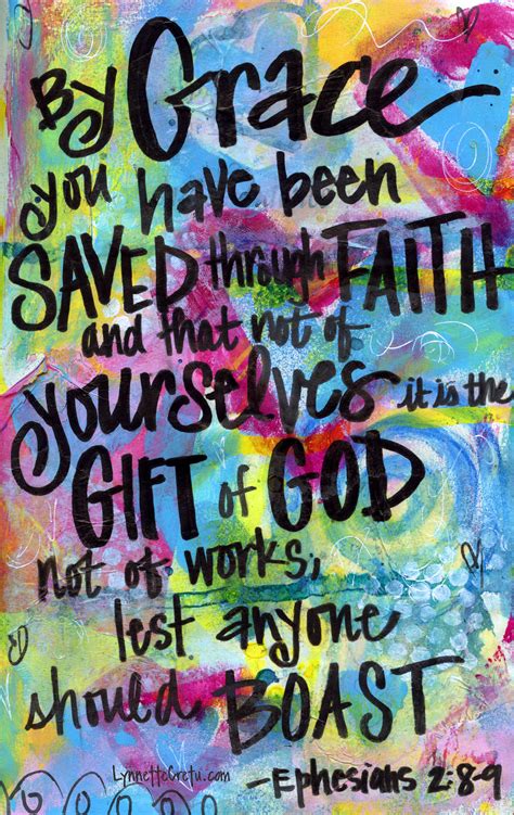 Free Scripture Art Ephesians 2:8-9 - Lynnette Cretu Art & Design