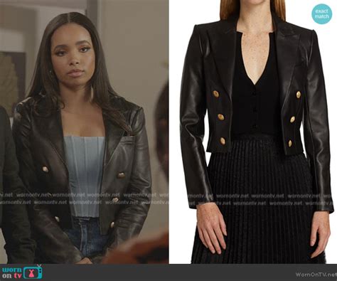 Wornontv Skyes Black Cropped Leather Blazer On All American Madison