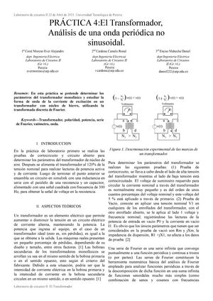 Laboratorio de circuitos electricos II PRÁCTICA 4 TRANSFORMADOR