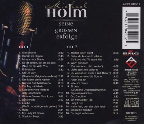 Seine Grossen Erfolge Michael Holm CD Album Muziek Bol