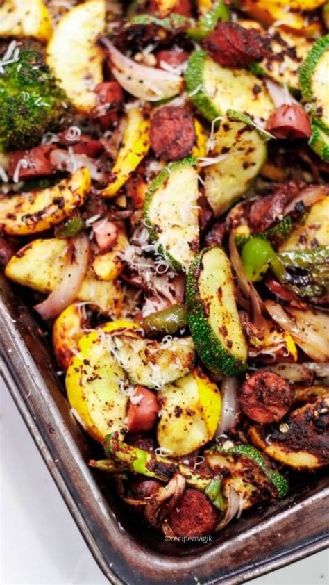 20 Min Sheet Pan Roasted Sausage And Veggies Keto Recipemagik