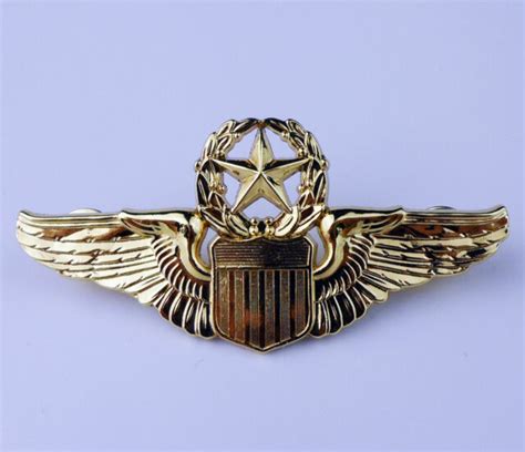 Golden Us Air Force Pilots Wings Badge Pin Insignia Metal 30 Ebay