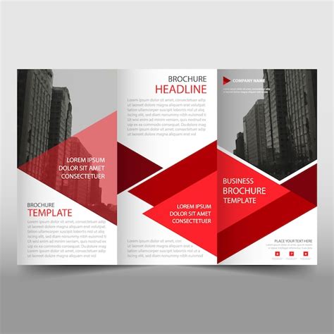 Free Vector Red And White Trifold Business Brochure Template