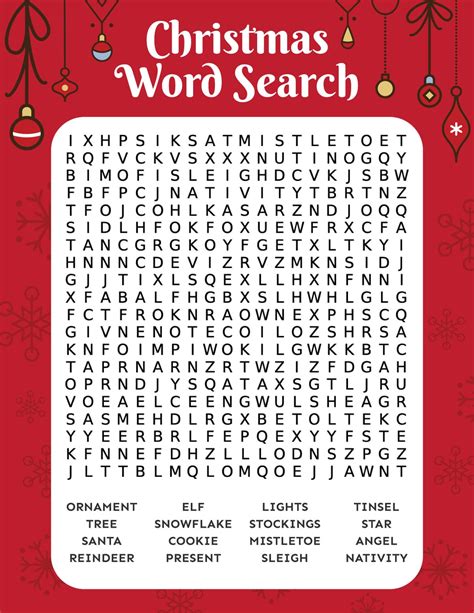 Christmas Word Search Free Printable Playparty