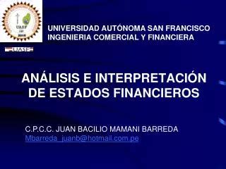 Ppt Analisis E Interpretacion De Estados Financieros Powerpoint