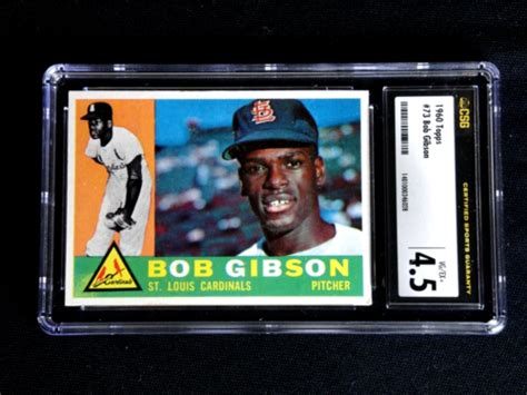 Bob Gibson Topps Card Csg Vg Ex Baseball Cardinals Hof